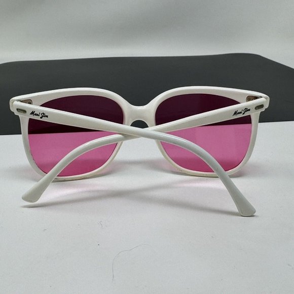 Vintage Maui Jim 001 Nylon Sunglasses White Pink Lenses France Rare main image 8